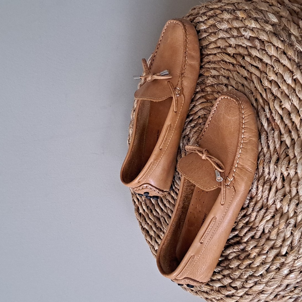 Mercanti Fiorentini Womens Light Brown Leather Casual/Preppy Driving Loafer‎ 7.5